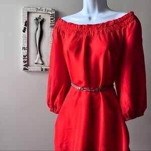 DKNYC 100% Silk Women’s Orange Tunic Top Blouse